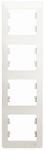 Рамка вертикальная Systeme Electric Glossa 4-м. перламутр картинка